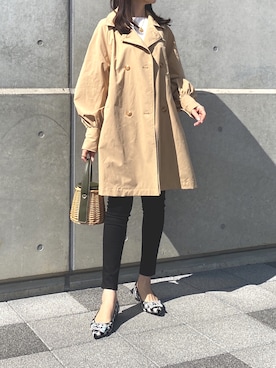 「UNIQLO（ユニクロ）のWOMEN ウルトラストレッチジーンズ（デニムパンツ）」を使った、kyoooco♡さん（レディース・162cm）の春コーディネート