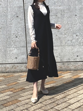 「GUコーデ」｜「アイテム（ワンピース）」を使った、kyoooco♡さん（レディース・162cm）の春コーディネート