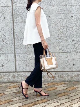 「MK MICHEL KLEIN（エムケーミッシェルクラン）のアイテム」を使った、kyoooco♡さん（レディース・162cm）の夏コーディネート
