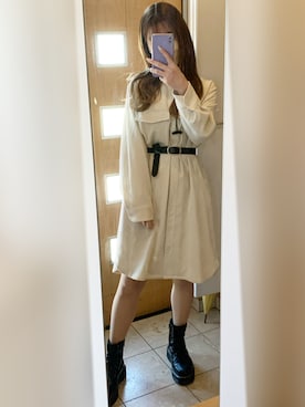 「COCO DEAL（ココディール）のアイテム（シャツワンピース）」を使った、❤︎さん（レディース・167cm）の春コーディネート