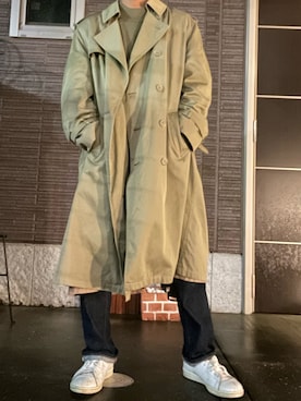 トレンチコートを使った 低身長 のメンズ人気ファッションコーディネート Wear