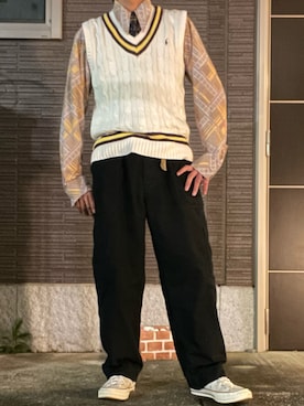 「古着好きな人と繋がりたい」｜「アイテム（フォーマルスーツ/小物）」を使った、ゆーたさん（メンズ・165cm）の夏コーディネート