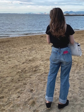 「& chouette（アンドシュエット）のアイテム（ハンドバッグ）」を使った、リコさん（レディース・156cm）の夏コーディネート