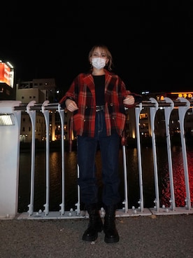 「スナップ」｜「アイテム（ジャケット/アウター）」を使った、リコさん（レディース・156cm）の秋コーディネート