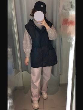 「merry jenny（メリージェニー）のアイテム（帽子）」を使った、花柒Niaさん（レディース・168cm）の春コーディネート