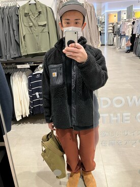 「Carhartt WIP（カーハートダブリューアイピー）のアイテム（ジャケット/アウター）」を使った、マイケルタクーヤさん（メンズ・167cm）の冬コーディネート