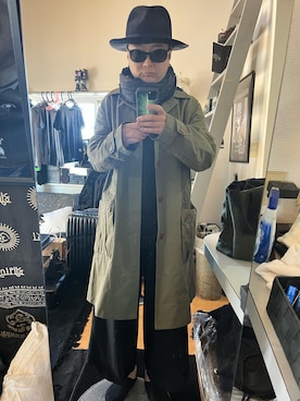 「UNDERCOVER（アンダーカバー）のアイテム（ステンカラーコート）」を使った、YUUSUKE@ganeshaさん（メンズ・171cm）の冬コーディネート
