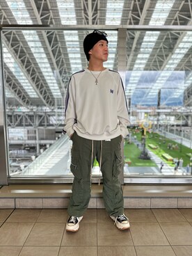 「ボンディングパンツ」｜宗一郎さん（メンズ・174cm）の秋コーディネート