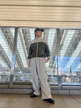「A4A（エーフォーエー）のアイテム（帽子）」を使った、宗一郎さん（メンズ・174cm）の夏コーディネート