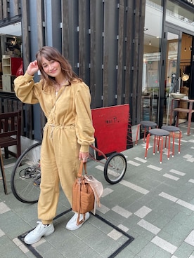 「アラフォーコーデ」｜「アイテム（オールインワン・サロペット）」を使った、sumireさん（レディース・158cm）の春コーディネート