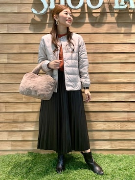 「ドレスキップ」｜「アイテム（ダウンジャケット/コート）」を使った、E r i   さん（レディース・162cm）の秋コーディネート