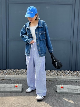 「coca（coca）（コカ）のアイテム（帽子）」を使った、LINAさん（レディース・159cm）の春コーディネート
