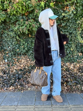 「H&M（エイチ・アンド・エム）のアイテム（ジャケット/アウター）」を使った、LINAさん（レディース・159cm）の冬コーディネート