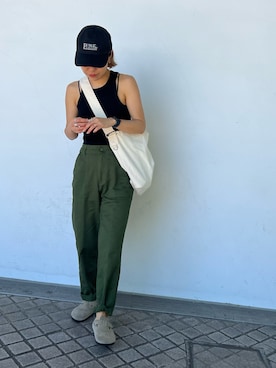 「THE SHINZONE（ザ　シンゾーン）のアイテム（帽子）」を使った、LINAさん（レディース・159cm）の夏コーディネート