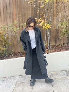 「シアートップス」｜LINAさん（レディース・159cm）の秋コーディネート