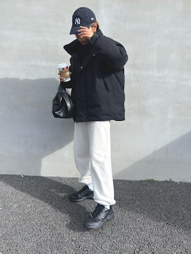 「ALLUMER（アリュメール）のアイテム（ジャケット/アウター）」を使った、LINAさん（レディース・159cm）の冬コーディネート
