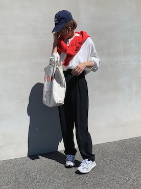 「キャップ女子」｜LINAさん（レディース・159cm）の秋コーディネート