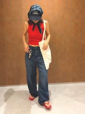 「H&M（エイチ・アンド・エム）のアイテム」を使った、LINAさん（レディース・159cm）の夏コーディネート