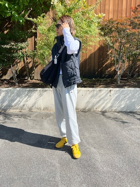 「CLEA（クレア）のアイテム（パンツ）」を使った、LINAさん（レディース・159cm）の秋コーディネート