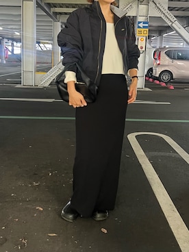 「ナイロンパーカー」｜「アイテム（トップス）」を使った、LINAさん（レディース・159cm）の春コーディネート