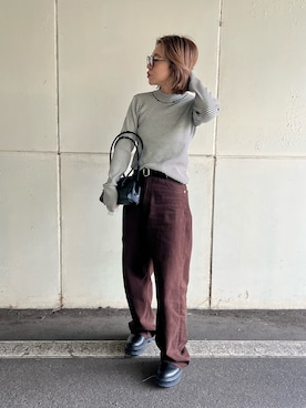 「ADAM ET ROPE'（アダムエロペ）のアイテム」を使った、LINAさん（レディース・159cm）の秋コーディネート