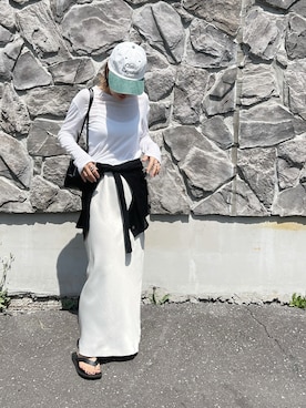 「アイテム（ビーチサンダル）」を使った、LINAさん（レディース・159cm）の夏コーディネート