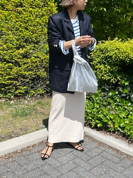 「frames RAY CASSIN（フレームスレイカズン）のアイテム（スカート）」を使った、LINAさん（レディース・159cm）の春コーディネート