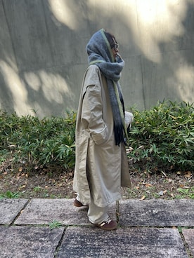 「アイテム（マフラー）」を使った、LINAさん（レディース・159cm）の秋コーディネート