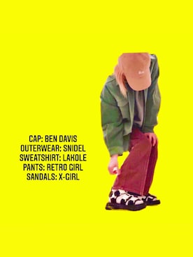 「BEN DAVIS（ベンデイビス）のアイテム（キャップ）」を使った、くらげさん（レディース・158cm）の秋コーディネート