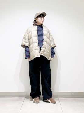 「アイテム（ダウンジャケット/コート）」を使った、サトみ。さん（レディース・151cm）の秋コーディネート