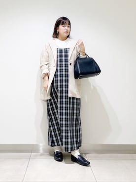 「アイテム（ボストンバッグ）」を使った、サトみ。さん（レディース・151cm）の秋コーディネート