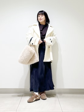 「冬の注目アウター」｜サトみ。さん（レディース・151cm）の秋コーディネート
