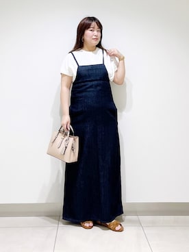 「Lee（リー）のアイテム（ワンピース）」を使った、サトみ。さん（レディース・151cm）の夏コーディネート