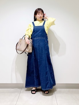 「Wrangler」｜「アイテム（ワンピース/ドレス）」を使った、サトみ。さん（レディース・151cm）の春コーディネート