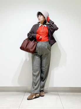 「URBAN RESEARCH DOORS（アーバンリサーチドアーズ）の『WEB/一部店舗限定カラー』コットンスウェットZIPカーディガン（カーディガン/ボレロ）」を使った、サトみ。さん（レディース・151cm）の秋コーディネート