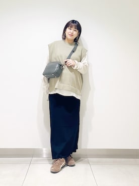 「FORK&SPOON（フォークアンドスプーン）のFORK&SPOON　クルーネックニットベスト（ベスト）」を使った、サトみ。さん（レディース・151cm・30代）の秋コーディネート
