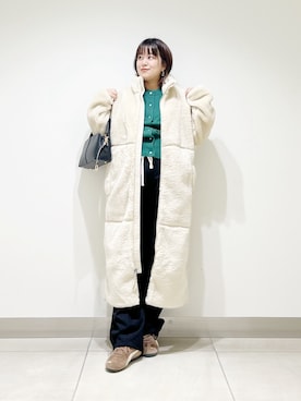 「アイテム（ステンカラーコート）」を使った、サトみ。さん（レディース・151cm）の秋コーディネート