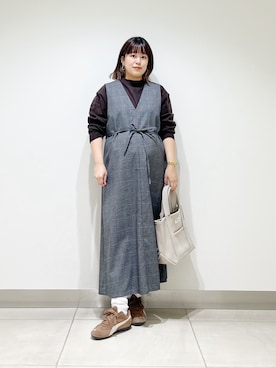 「アイテム（ワンピース/ドレス）」を使った、サトみ。さん（レディース・151cm・30代）の秋コーディネート