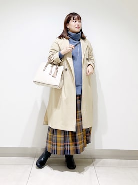 「URBAN RESEARCH（アーバンリサーチ）のアイテム（トレンチコート）」を使った、サトみ。さん（レディース・151cm）の秋コーディネート