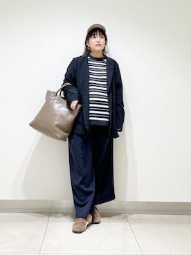 「イチ推しジャケットスタイル」｜「アイテム（トートバッグ）」を使った、サトみ。さん（レディース・151cm）の秋コーディネート