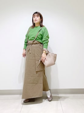 「エプロン」｜サトみ。さん（レディース・151cm・20代）の夏コーディネート