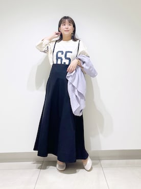 「URBAN RESEARCH DOORS（アーバンリサーチドアーズ）のダブルガーゼバンドカラーシャツ（シャツ/ブラウス）」を使った、サトみ。さん（レディース・151cm）の夏コーディネート