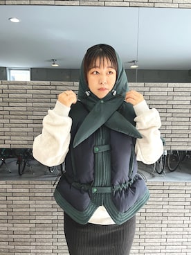 「アイテム（ダウンベスト）」を使った、サトみ。さん（レディース・151cm・20代）の秋コーディネート