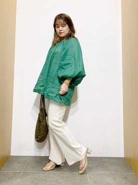 「RODE SKO（ロデスコ）のMARIA タッセルペーパーショルダー（ショルダーバッグ）」を使った、サトみ。さん（レディース・151cm）の夏コーディネート