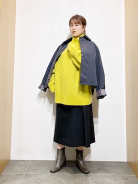 「ゆるニット」｜「アイテム（その他アウター）」を使った、サトみ。さん（レディース・151cm）の秋コーディネート