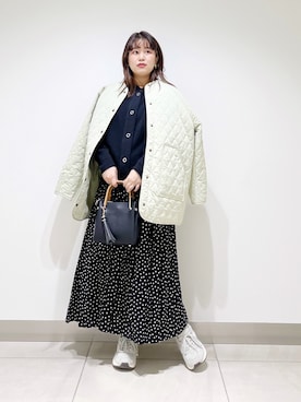 「春服デビュー宣言」｜「アイテム（ダウンジャケット/コート）」を使った、サトみ。さん（レディース・151cm）の春コーディネート