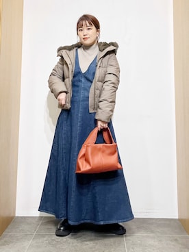 「URBAN RESEARCH ROSSO」｜「アイテム（ダウンジャケット/コート）」を使った、サトみ。さん（レディース・151cm）の冬コーディネート