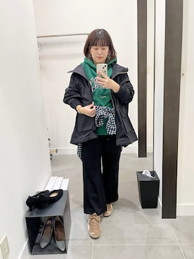 「アイテム（マウンテンパーカー）」を使った、サトみ。さん（レディース・151cm）の秋コーディネート