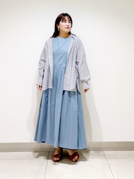 「リバーシブル」｜「アイテム（サンダル）」を使った、サトみ。さん（レディース・151cm）の夏コーディネート