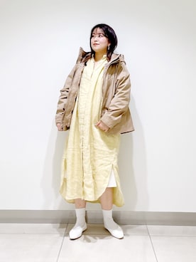 「春服デビュー宣言」｜「アイテム（マウンテンパーカー）」を使った、サトみ。さん（レディース・151cm）の春コーディネート